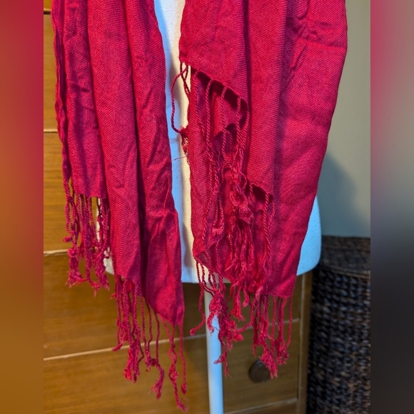 RED Modal Rectangle Blanket Scarf Extra Long - Picture 4 of 9